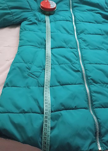 Turkuaz Fermuarlı Kadın Midi Kaban mont - Görsel 6