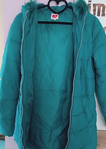 Turkuaz Fermuarlı Kadın Midi Kaban mont - Görsel 2