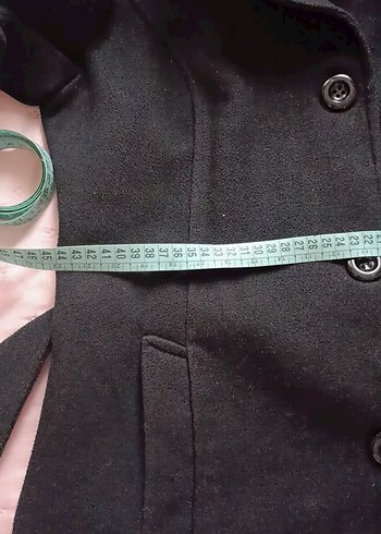 Kapüşonlu Siyah kaşe Kaban - Görsel 6