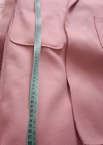 Pembe kaşe Kuşaklı Kadın Uzun Kaban - Görsel 6