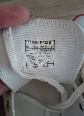 38 Beden beyaz Renk Levi's spor ayakkabı