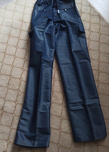 Lacivert Parlak Kemerli  Pantolon yeni - Görsel 6