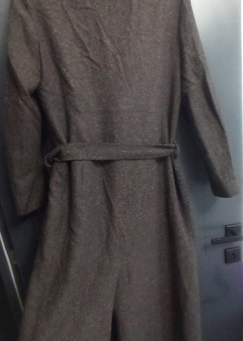 Kahverengi Kuşaklı Uzun Kadın Kaban - Görsel 13