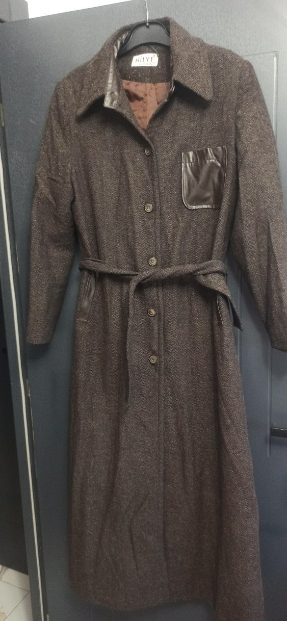 Kahverengi Kuşaklı Uzun Kadın Kaban - Görsel 5