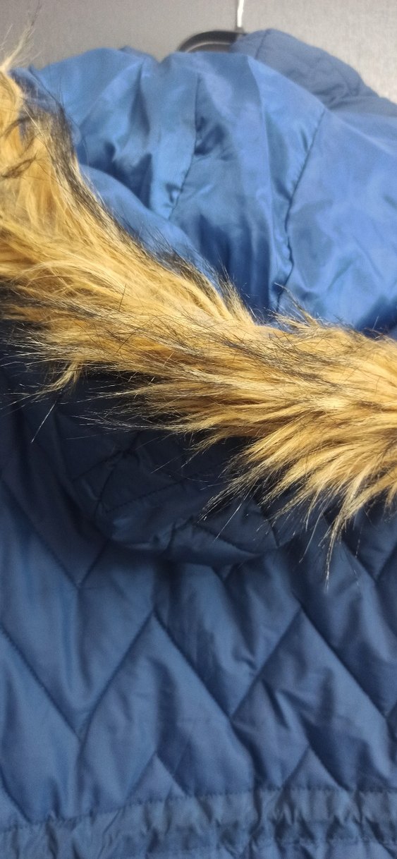 Uzun Lacivert Kadın Kışlık Mont sorunsuz - Görsel 5