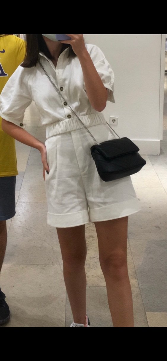 Kadın Beyaz Kısa Kemerli Tulum - Görsel 2