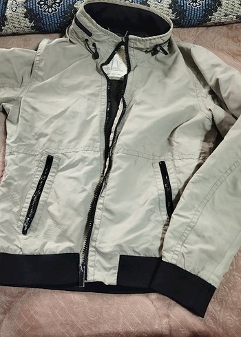 Bej Erkek Street Style Yağmurluk - Görsel 3