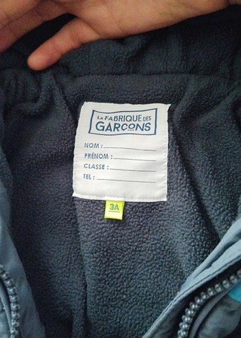 Erkek Çocuk Gri Mavi Kapüşonlu Mont - Görsel 4