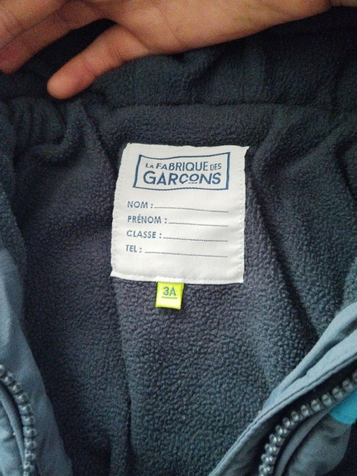 Erkek Çocuk Gri Mavi Kapüşonlu Mont - Görsel 4