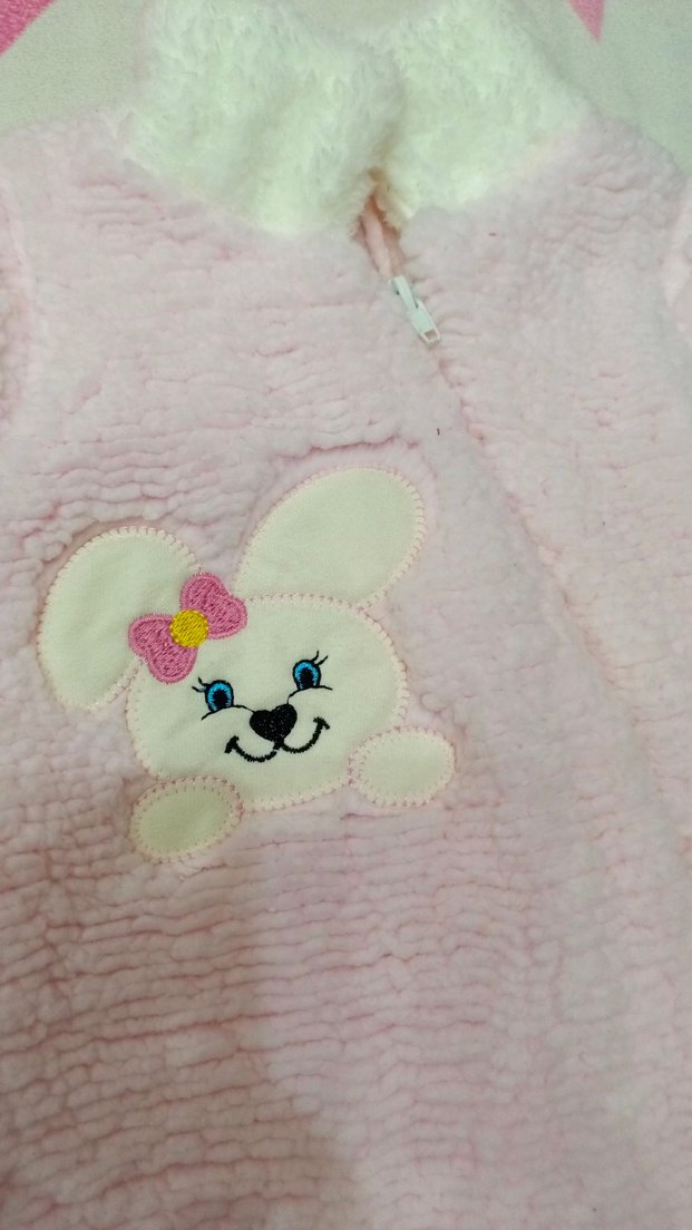 Pembe Kürklü Nakışlı Bebek Tulumu - Görsel 5