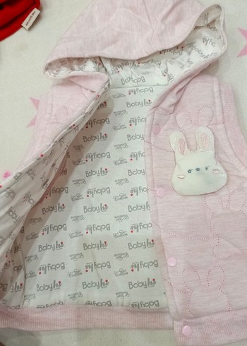 Pembe Kapüşonlu Kız Yeleği - Görsel 3