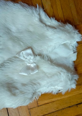 Kız Çocuk Beyaz Kürk Detaylı Yelek - Görsel 4