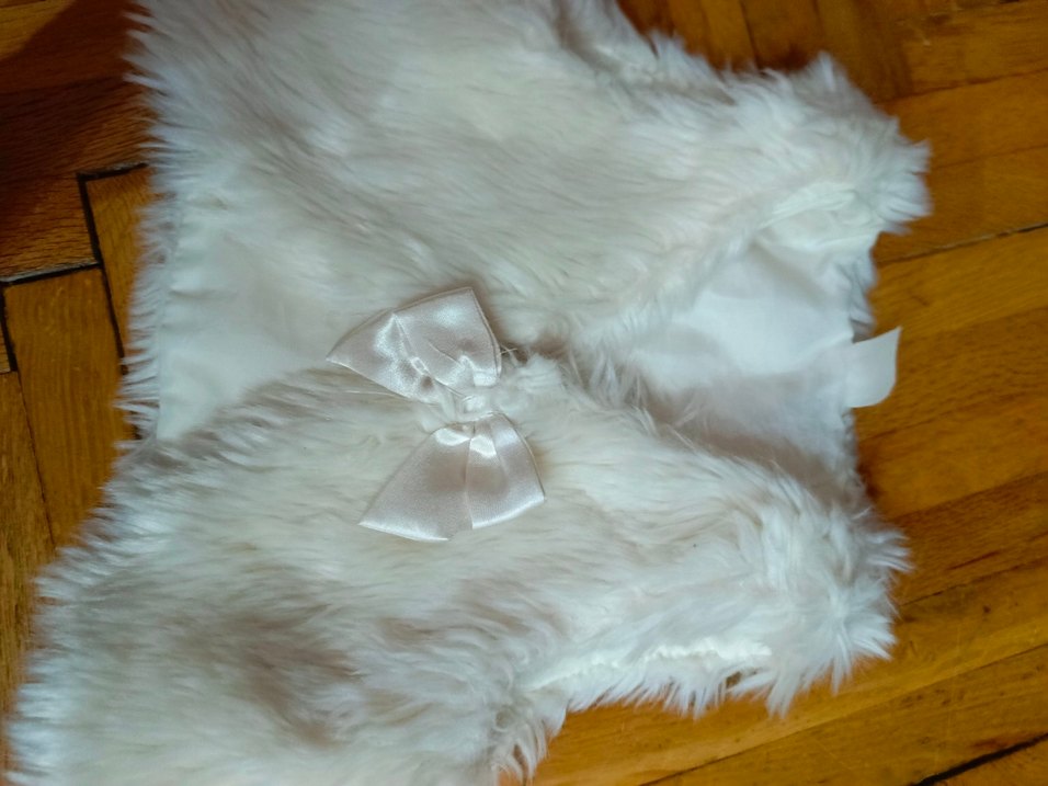 Kız Çocuk Beyaz Kürk Detaylı Yelek - Görsel 5