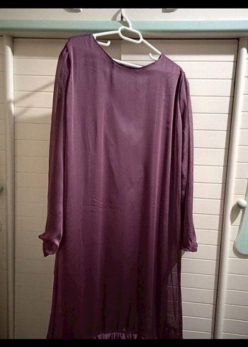 Mor Uzun Salaş Elbise Fırfırlı - Görsel 6