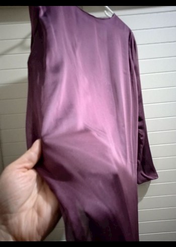 Mor Uzun Salaş Elbise Fırfırlı - Görsel 3