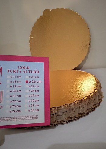 Altın Renkli Yuvarlak Kek Altlıkları