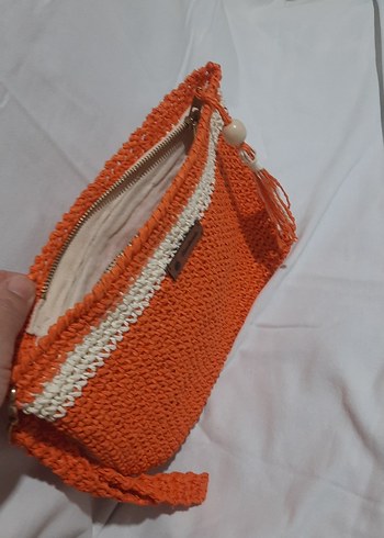 Beden turuncu Renk Turuncu Örgü Bohem Kadın Portföy Çanta