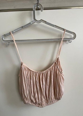 Çok şık Somon rengi Midi Crop Top