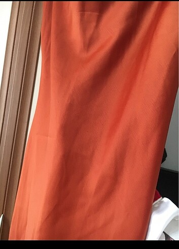 s Beden turuncu Renk Saten kiremit elbise