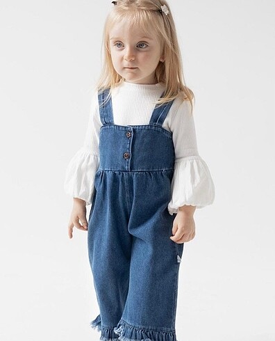 Denim tulum balon kol bluz set