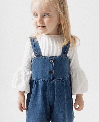 Zara Kot tulum balon kol BADİ set Denim