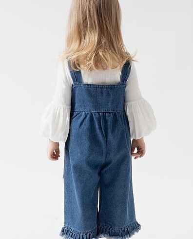  Beden Kot tulum balon kol BADİ set Denim