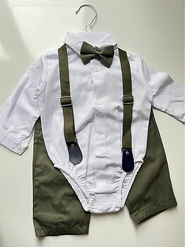 Askılı zıbın gömlekli papyonlu pantolon 4 lü set