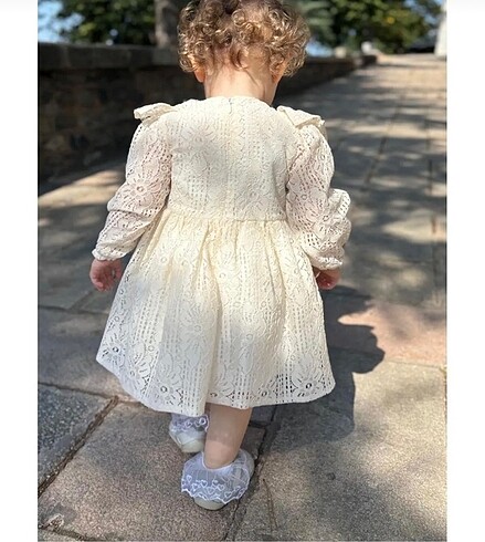 24-36 Ay Beden ten rengi Renk Dantel bebe elbise
