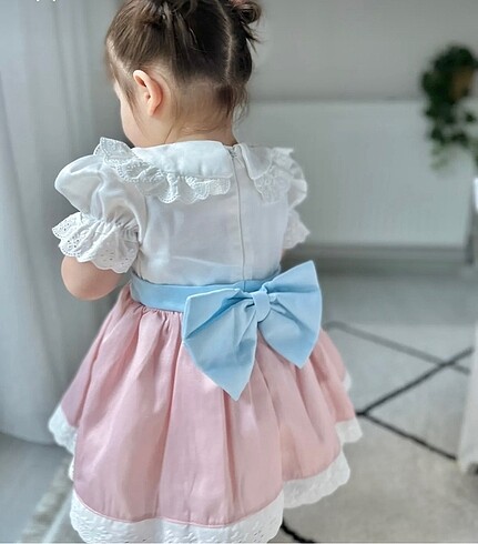 Diğer Bebe yaka saten kız çocuk elbise