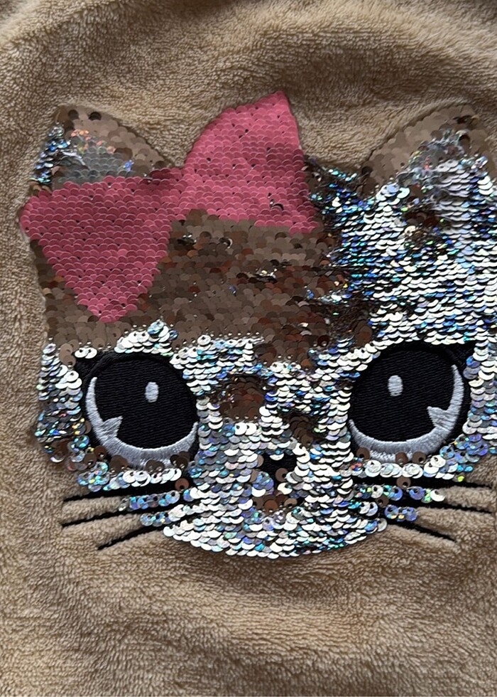 PAYETLİ KEDİLİ YUMUŞAK SWEAT - Görsel 2