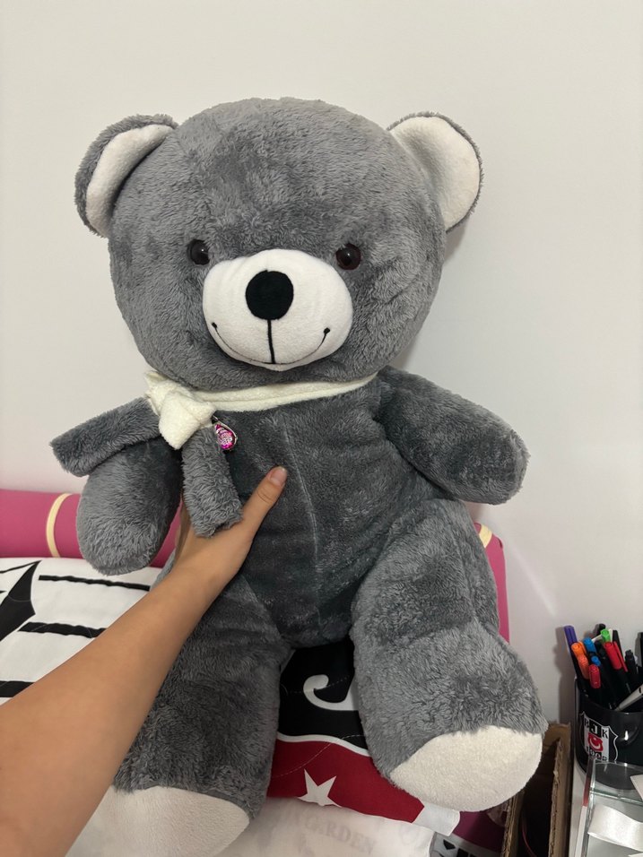 Gri Peluş Ayı Oyuncak - Görsel 2