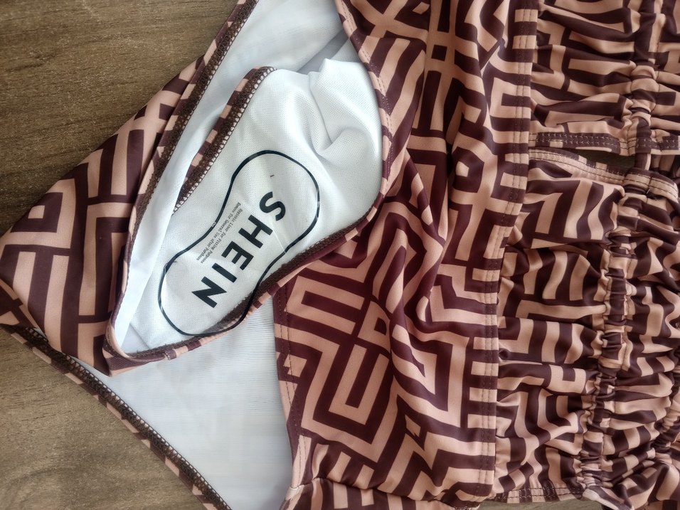 Kahverengi Bohem Renkli Fırfırlı Mayo - Görsel 3