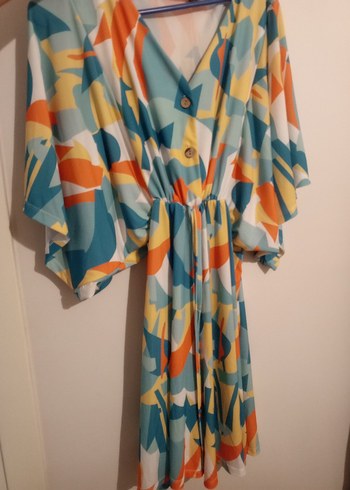 Renkli Bohem V Yaka tulum - Görsel 5