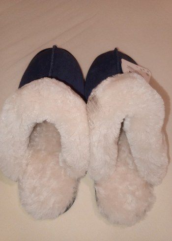 UGG  lacivert Kürk Detaylı Ev Terliği - Görsel 4