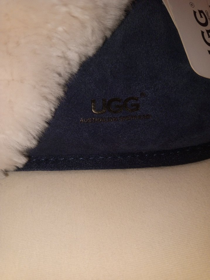 UGG  lacivert Kürk Detaylı Ev Terliği - Görsel 3