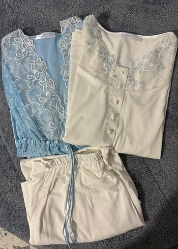 Nakışlı Bohem Kadın Kısa Kollu Pijama Takımı - Görsel 7