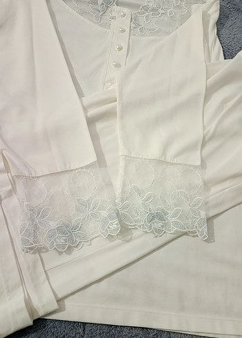 Nakışlı Bohem Kadın Kısa Kollu Pijama Takımı - Görsel 5