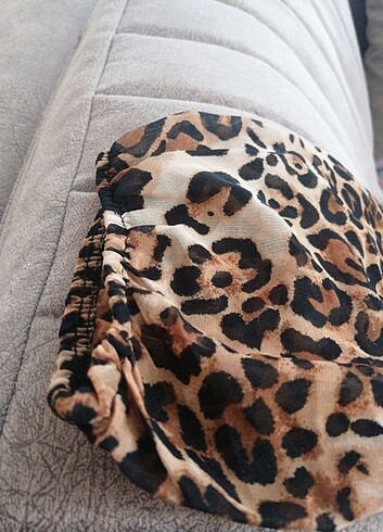 m Beden Leopar kısa elbise