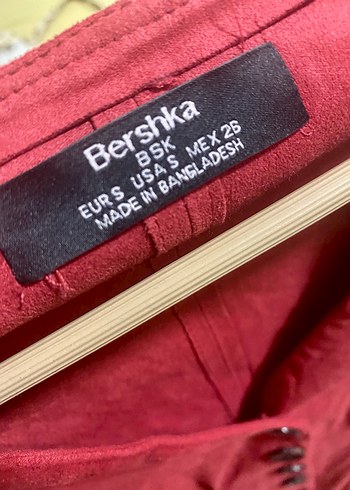 Bershka Bordo Süet V Yaka şort Tulum - Görsel 3