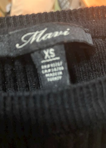 Çizgili Siyah Triko Kadın Kazak - Görsel 3