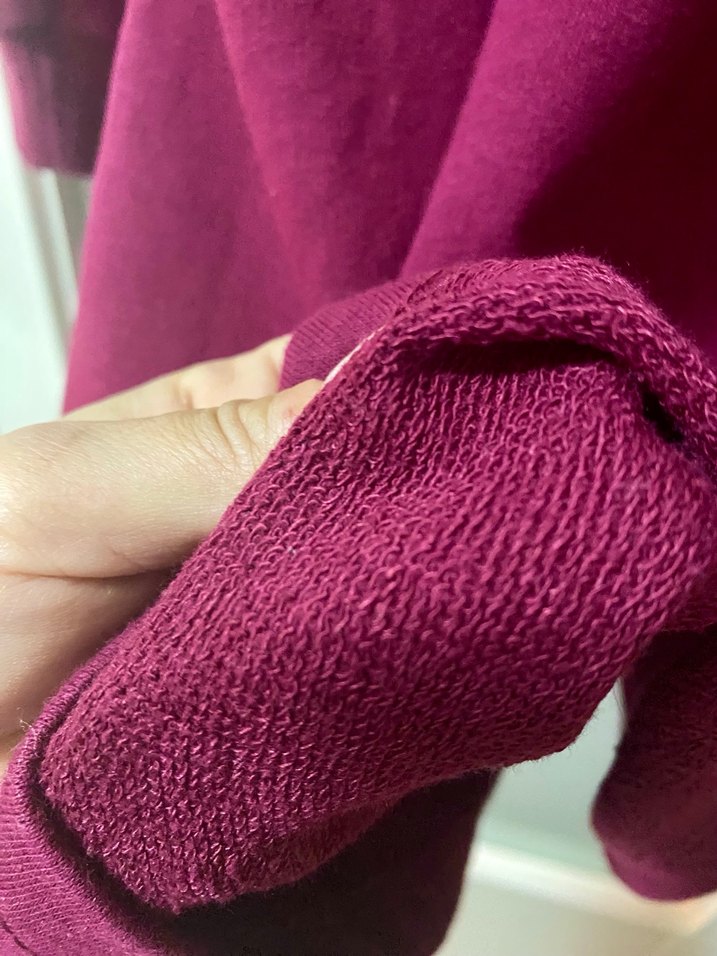 Bershka Bordo Renk bloklu pamuklu sweatshirt Elbise - Görsel 4