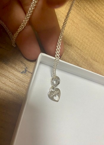 Pandora mother yazılı gümüş kolye ve zincir - Görsel 3