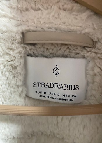 Stradivarius beyaz biker içi peluş dışı süet biker ceket - Görsel 5