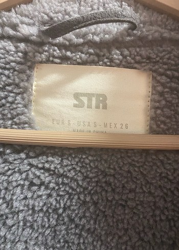 Stradivarius Gri Süet Kürklü Kadın Ceket - Görsel 3