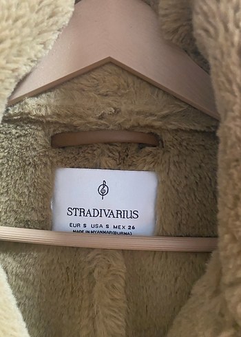 Stradivarius içi peluş dışı süet biker ceket - Görsel 3