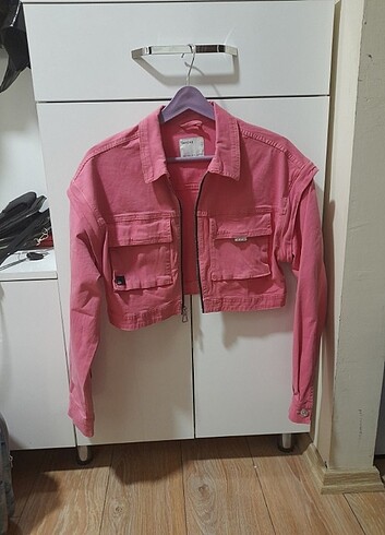 Bershka pembe ceket ve yelek