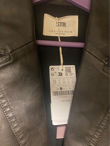 s Beden Stradivarius kahverengi deri blazer