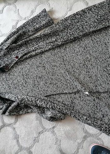 Kırçıllı Uzun Kollu Triko Kadın Hırka - Görsel 2