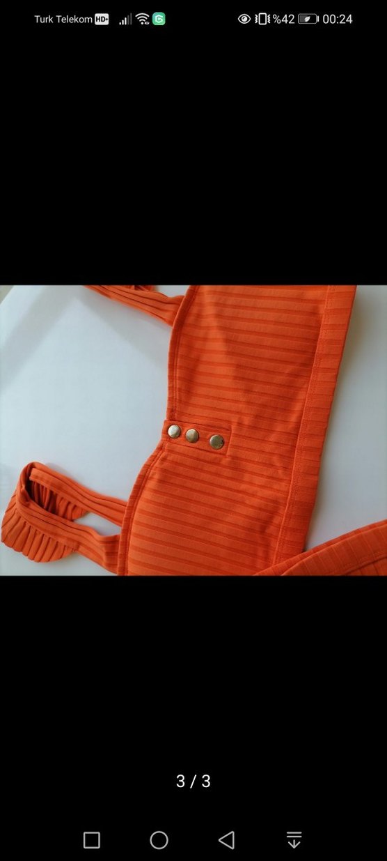 Kısa Pilili Turuncu  Bikini - Görsel 2