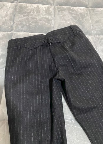 s Beden siyah Renk Düz Siyah Pilili Midi Kumaş Pantolon